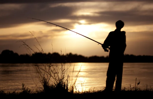 stock image The fisherman at sunset