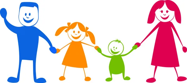 Família feliz. Desenhos animados ilustração — Vetor de Stock