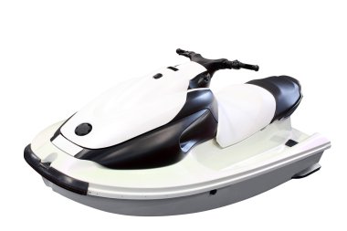 Beyaz jet ski izole