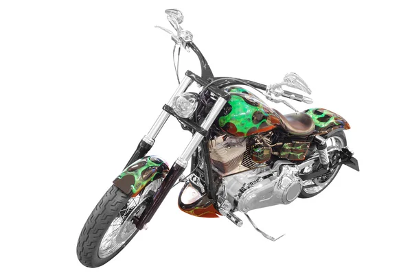 Houkutteleva moottoripyörä eristetty valkoinen — kuvapankkivalokuva