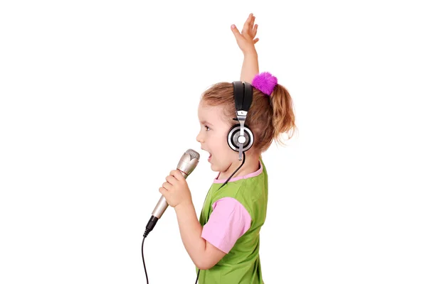 A kislány énekel — Stock Fotó