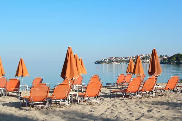 Morgen på stranden Neos Marmaras Hellas – stockfoto