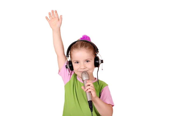 Malá holčička, zpěv — Stock fotografie