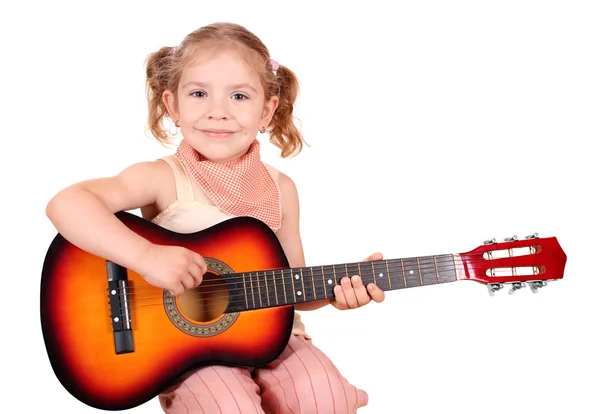 Kleines Mädchen mit Gitarre — Stockfoto