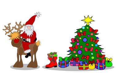 Santa Claus Christmastree clipart