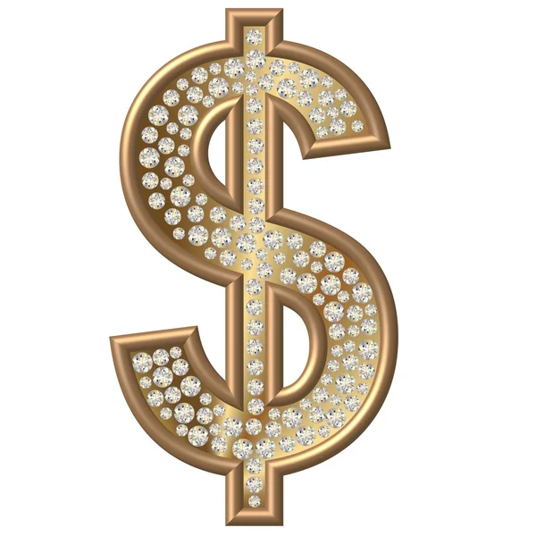 Gyémánt szimbólum dollár — Stock Fotó