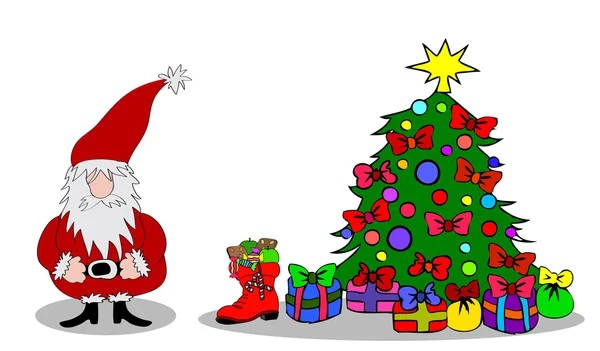 Santa claus kerstboom — Stockfoto