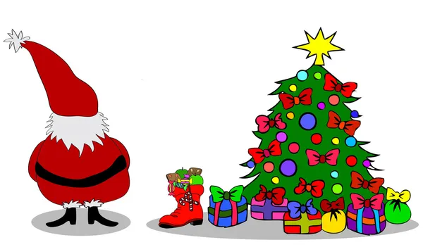 Santa claus kerstboom — Stockfoto