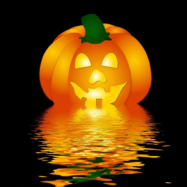 Halloween-Kürbis im Wasser — Stockfoto