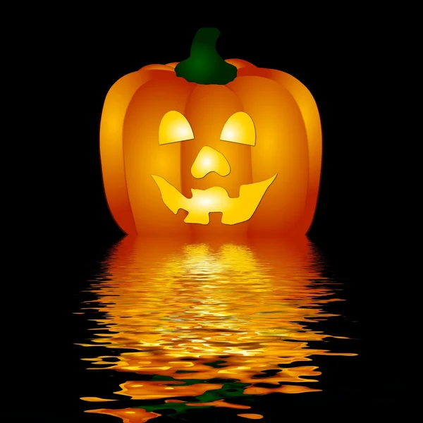 Halloween dýně ve vodě — Stock fotografie