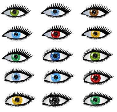 Set of human eyes clipart