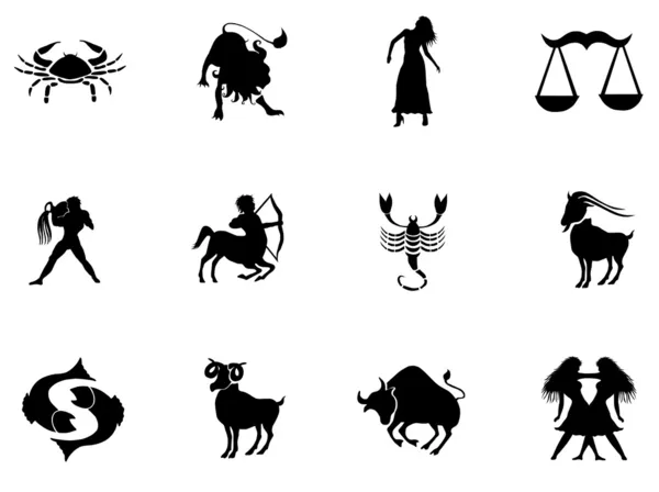 Ensemble de signes du zodiaque — Image vectorielle
