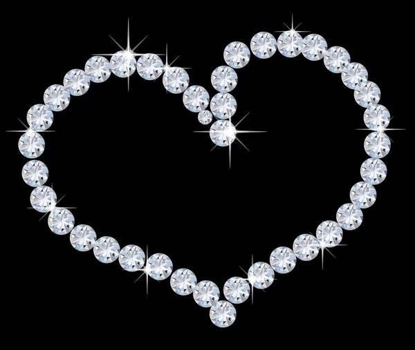 Сердце алмазов — стоковый вектор