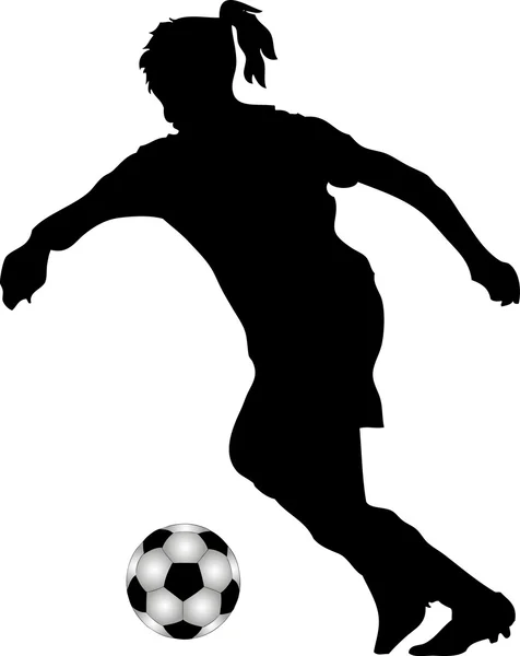 Giocatore di calcio femminile — Vettoriale Stock