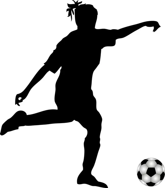 女子サッカー選手 — ストックベクタ