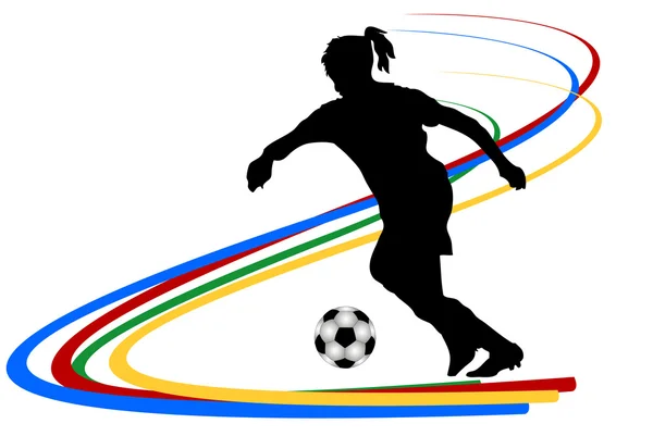 Kvinnlig fotbollsspelare — Stock vektor