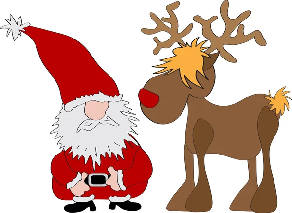 Santa Claus Reindeer — Stock Vector