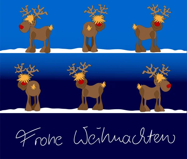 Cartão de xmas Frohe Weihnachten — Vetor de Stock
