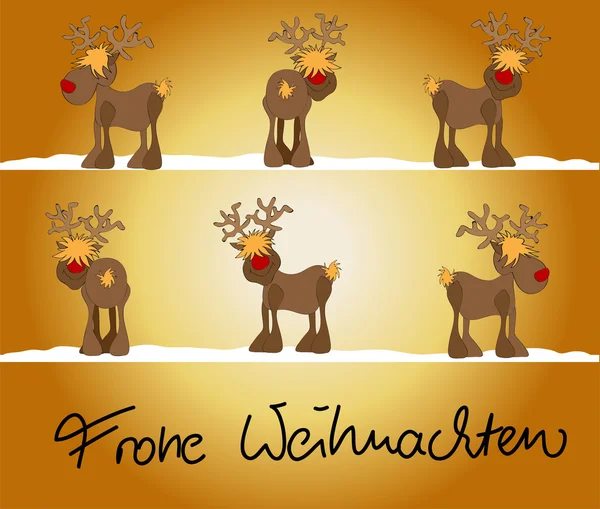 Cartão de xmas Frohe Weihnachten — Vetor de Stock