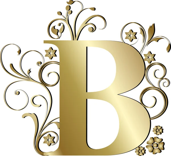 Capital letter B gold — Stock Vector