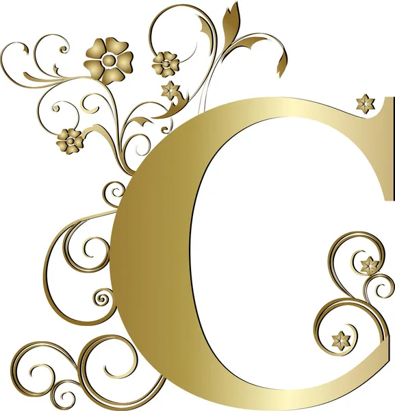 Заглавная буква C золото — стоковый вектор