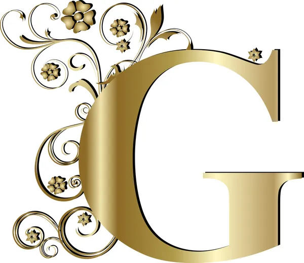 Velké písmeno G zlato — Stockový vektor