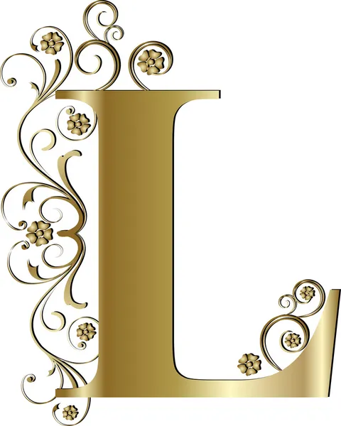 Велика літера L золото — стоковий вектор