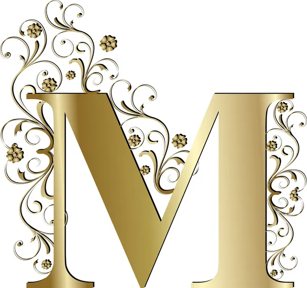Столична літера M золото — стоковий вектор