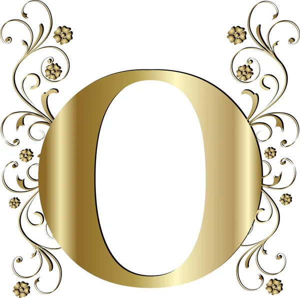 Capital letter O gold — Stock Vector