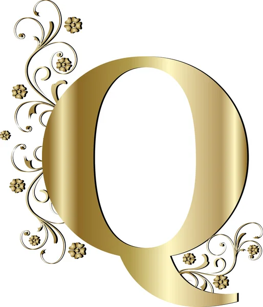 Capital letter Q gold — Stock Vector