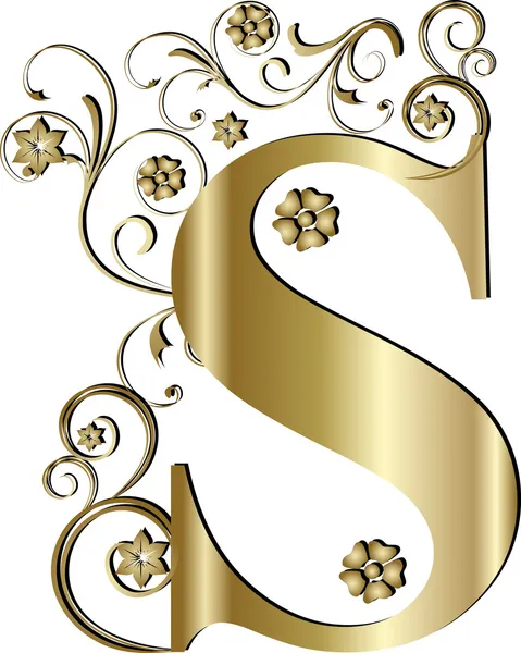 Столична літера S золото — стоковий вектор