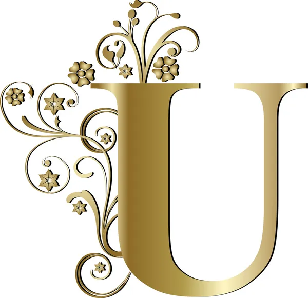 Велика літера U золото — стоковий вектор