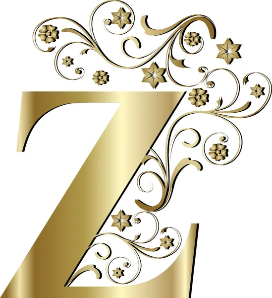 Capital letter Z gold — Stok Vektör