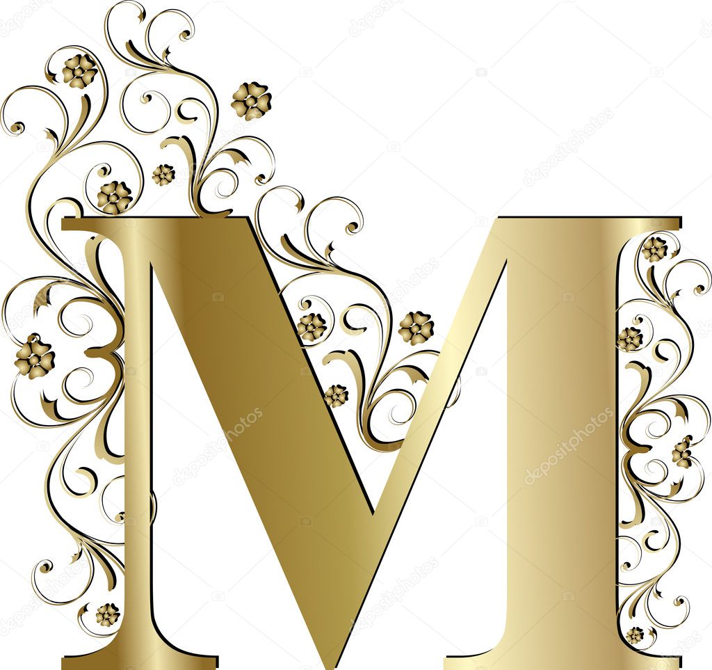 capital letter M gold