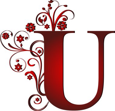 capital letter U red clipart