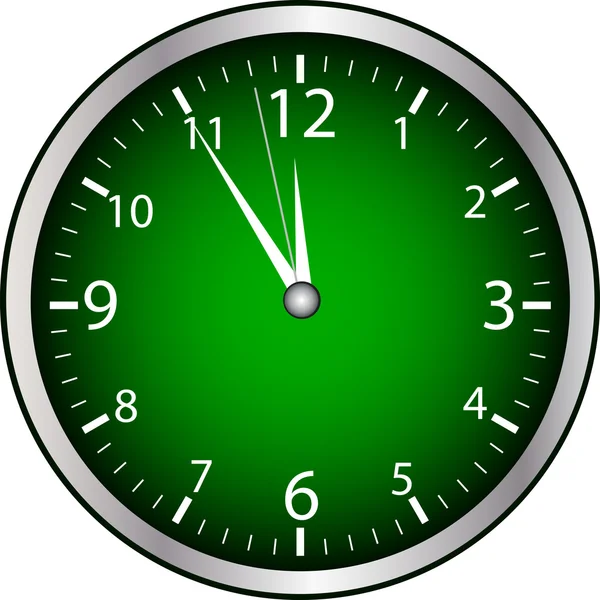 Horloge verte — Image vectorielle