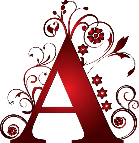 Capital letter A red — Stock Vector