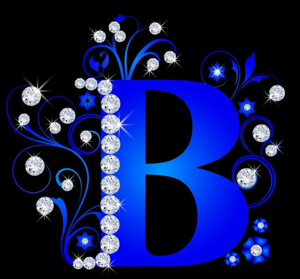 Letra mayúscula B azul — Vector de stock