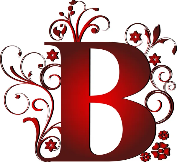 Capital letter B red — Stock Vector