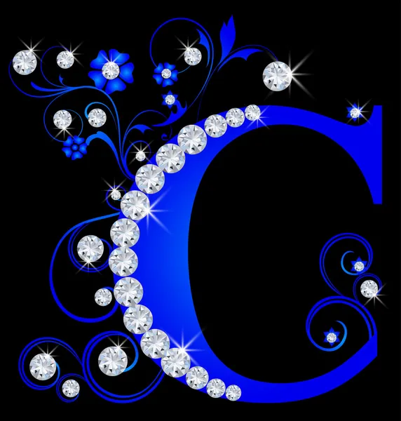 Majuscule C bleu — Image vectorielle
