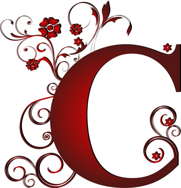 Majuscule C rouge — Image vectorielle