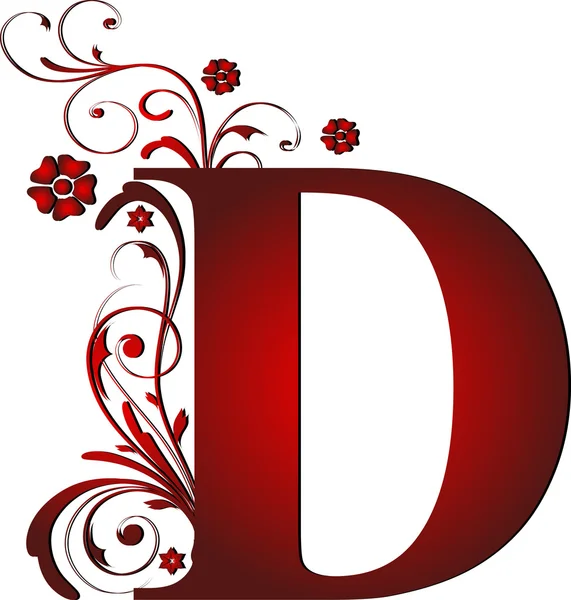 Capital letter D red — Stock Vector