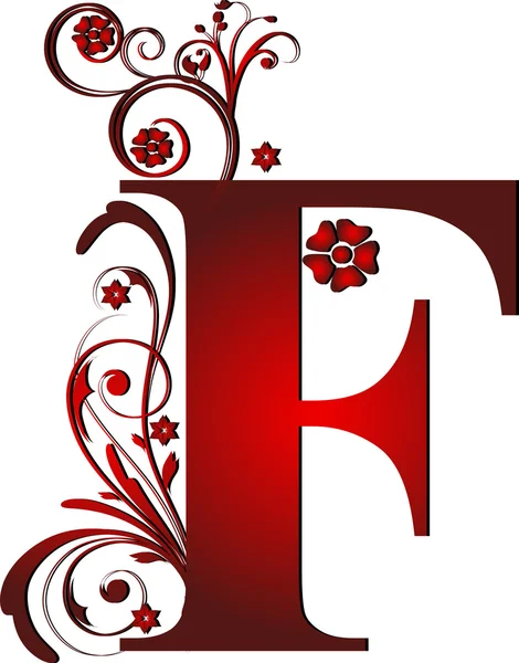 大写字母F红色 — 图库矢量图片