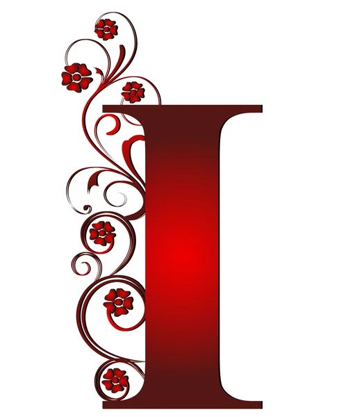 Большая буква I красный — стоковый вектор