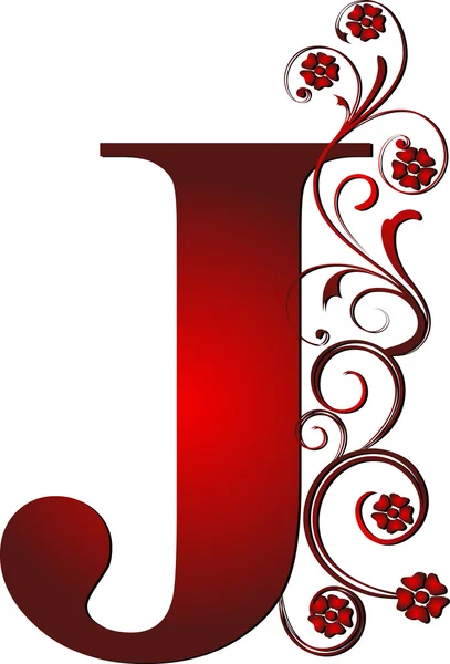 Столична літера J червоний — стоковий вектор