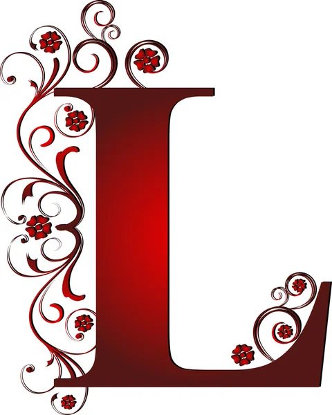 Capital letter L red — Stock Vector