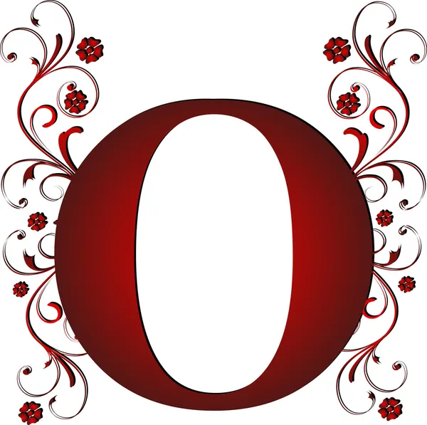 Capital letter O red — Stock Vector