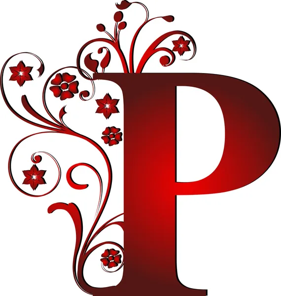 Capital letter P red — Stock Vector