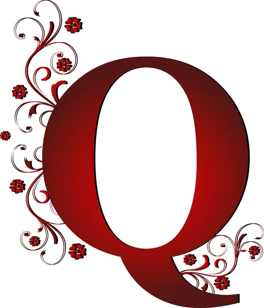 Capital letter Q red — Stock Vector