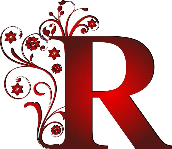 Letra maiúscula R vermelho —  Vetores de Stock